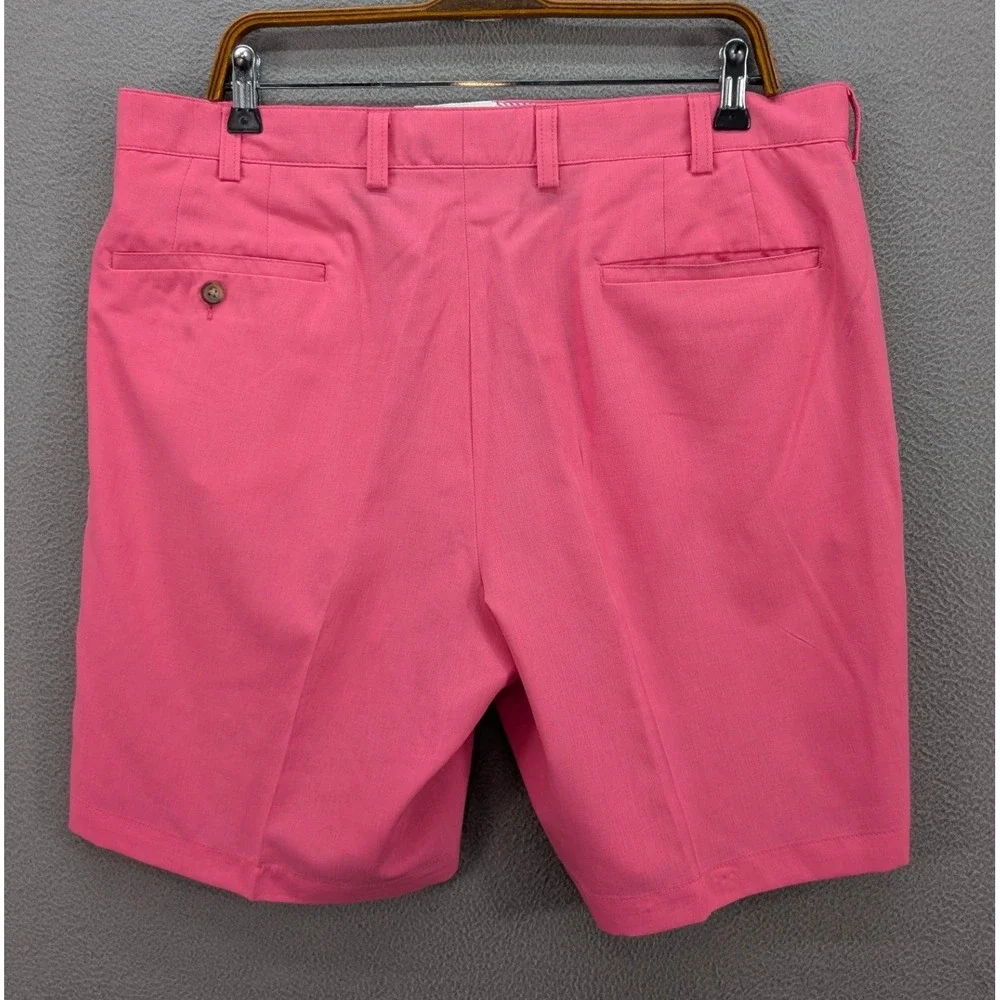 Donald Ross Golf Chino Flat Front Shorts Men's 36 Pink Performance Polyester - Picture 5 of 11